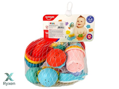Zestaw Do Kąpieli Zabawki Morskie Podbierak Łódki 17 Sztuk LEAN TOYS