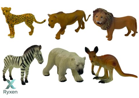 Zestaw Figurek Afryka Dzikie Zwierzęta Kangur Zebra LEAN TOYS