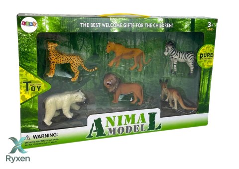 Zestaw Figurek Afryka Dzikie Zwierzęta Kangur Zebra LEAN TOYS