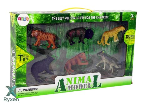 Zestaw Figurek Zwierzęta Afrykańskie Leśne Niedźwiedź Tygrys LEAN TOYS