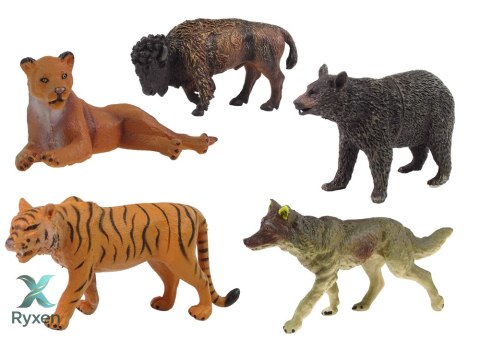 Zestaw Figurek Zwierzęta Afrykańskie Leśne Niedźwiedź Tygrys LEAN TOYS