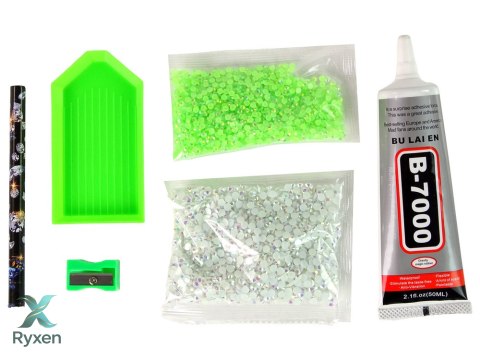 Zestaw Jednorożec DIY Diamenty Kryształki Zielony LEAN TOYS