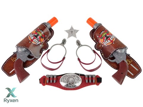 Zestaw Kowbojski Kowboj Dwa Rewolwery Ostrogi Akcesoria LEAN TOYS