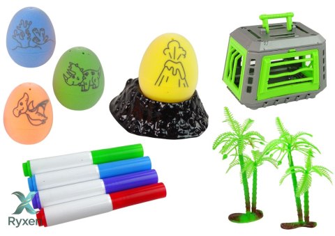 Zestaw Kreatywny DIY Dinozaury Jaja Do Malowania Transporter LEAN TOYS