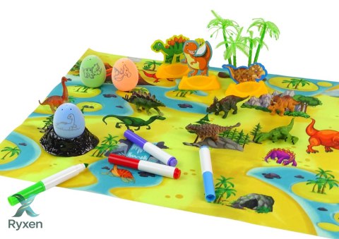 Zestaw Kreatywny DIY Dinozaury Jaja Do Malowania Transporter LEAN TOYS