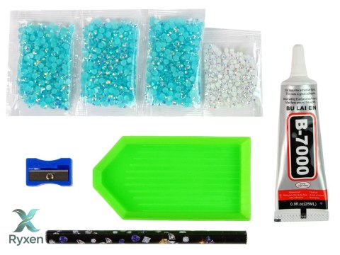 Zestaw Kreatywny Renifer DIY Diamenty Kryształki Niebieski LEAN TOYS