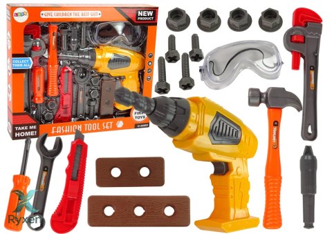 Zestaw Majsterkowicza Narzędzia Zestaw Narzędzi Wiertarka Na Baterie LEAN TOYS