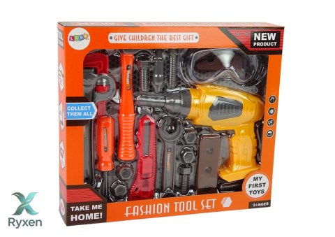 Zestaw Majsterkowicza Narzędzia Zestaw Narzędzi Wiertarka Na Baterie LEAN TOYS