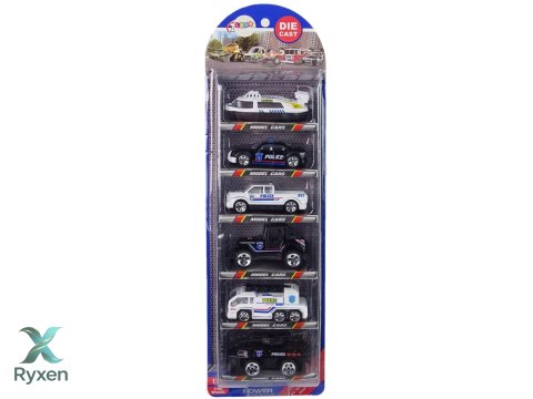 Zestaw Pojazdów Auta Policja Resoraki 1:64 LEAN TOYS