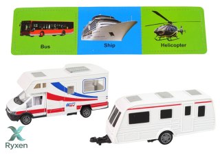 Zestaw Pojazdów Kamper Przyczepa Kempingowa Metalowe Elementy LEAN TOYS