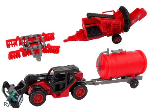 Zestaw Pojazdów Rolniczych Traktor 12 Sztuk Metal LEAN TOYS
