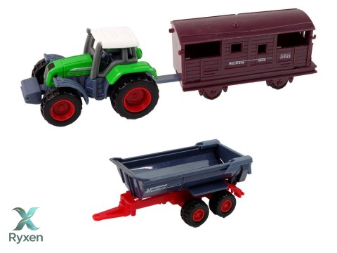 Zestaw Pojazdów Rolniczych Traktor 12 Sztuk Metal LEAN TOYS