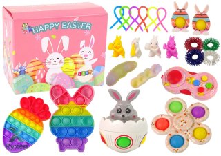 Zestaw Zabawek Wielkanocnych Fidget Toys Pop It 25 Elementów LEAN TOYS