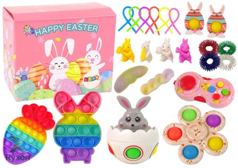 Zestaw Zabawek Wielkanocnych Fidget Toys Pop It 25 Elementów LEAN TOYS
