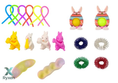 Zestaw Zabawek Wielkanocnych Fidget Toys Pop It 25 Elementów LEAN TOYS