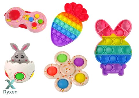 Zestaw Zabawek Wielkanocnych Fidget Toys Pop It 25 Elementów LEAN TOYS