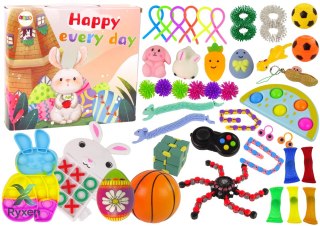 Zestaw Zabawek Wielkanocnych Fidget Toys Pop It Squishy Antystresowe 42 Elementy LEAN TOYS