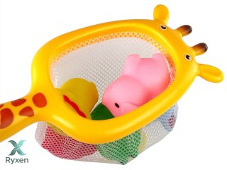 Zestaw do Kąpieli Zwierzątka Gumowe Siatka Żyrafa LEAN TOYS