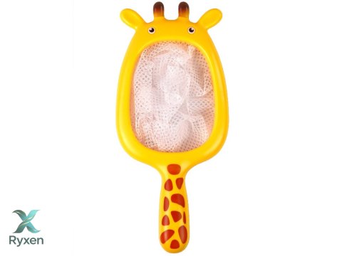 Zestaw do Kąpieli Zwierzątka Gumowe Siatka Żyrafa LEAN TOYS