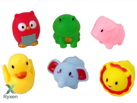 Zestaw do Kąpieli Zwierzątka Gumowe Siatka Żyrafa LEAN TOYS