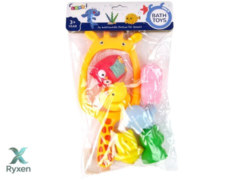 Zestaw do Kąpieli Zwierzątka Gumowe Siatka Żyrafa LEAN TOYS