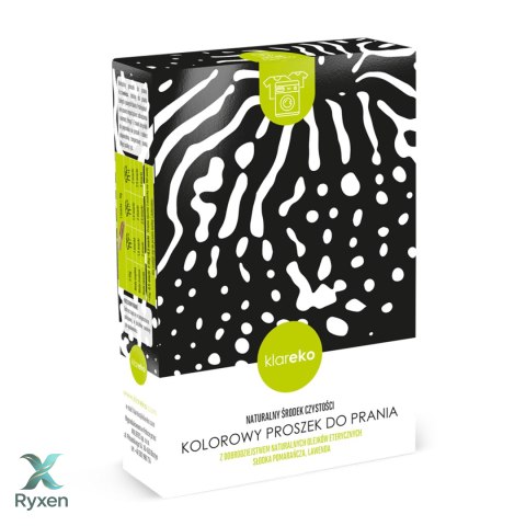 Proszek do prania BIAŁEGO pomarańczowo-lawendowy kartonik 1kg KLAREKO Aroma Smak