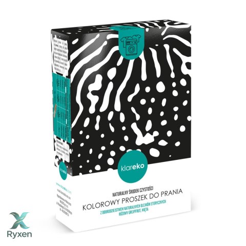 Proszek do prania KOLORÓW grejfrutowo-miętowy kartonik 1,0kg KLAREKO Aroma Smak
