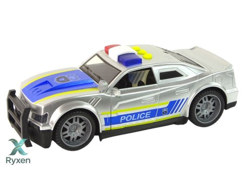 Auto Policja 1:14 Światła Dźwięki Srebrne LEAN TOYS