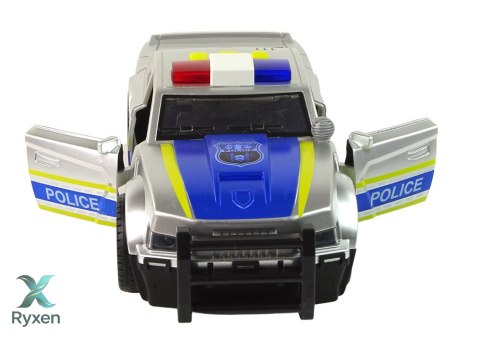 Auto Policja 1:14 Światła Dźwięki Srebrne LEAN TOYS
