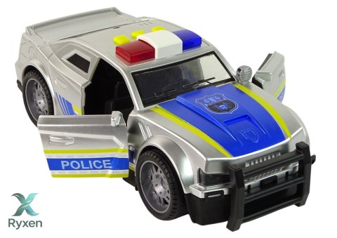 Auto Policja 1:14 Światła Dźwięki Srebrne LEAN TOYS