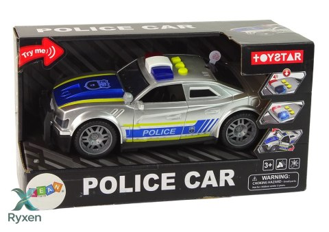 Auto Policja 1:14 Światła Dźwięki Srebrne LEAN TOYS