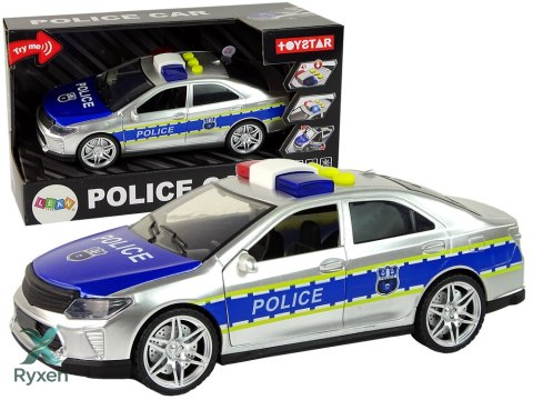 Auto Policyjne 1:14 Napęd Frykcyjny Dźwięki Światło Srebrne LEAN TOYS