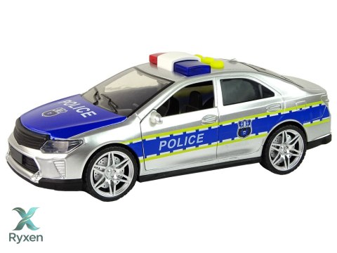 Auto Policyjne 1:14 Napęd Frykcyjny Dźwięki Światło Srebrne LEAN TOYS