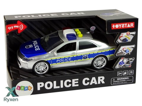 Auto Policyjne 1:14 Napęd Frykcyjny Dźwięki Światło Srebrne LEAN TOYS