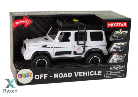 Auto Samochód Terenowe Białe Dźwięk Światła Pojazd 1:14 LEAN TOYS