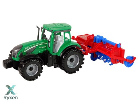 Ciągnik Z Pługiem Napęd Frykcyjny Czerwony LEAN TOYS