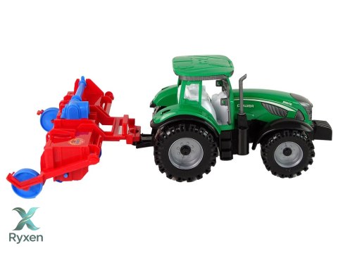 Ciągnik Z Pługiem Napęd Frykcyjny Czerwony LEAN TOYS