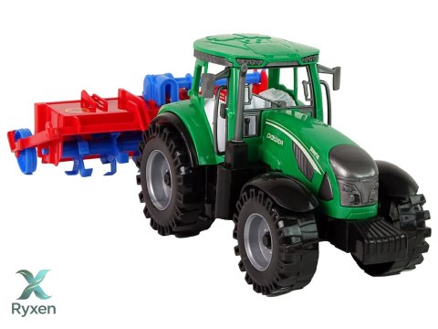 Ciągnik Z Pługiem Napęd Frykcyjny Czerwony LEAN TOYS
