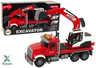 Ciężarówka Z Koparką Ciągnik Koparka Dźwięk Światła LEAN TOYS