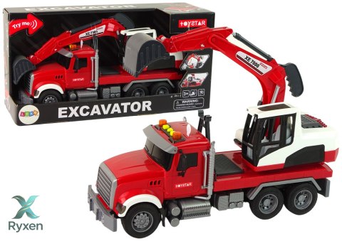 Ciężarówka Z Koparką Ciągnik Koparka Dźwięk Światła LEAN TOYS