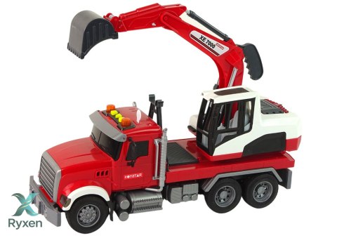 Ciężarówka Z Koparką Ciągnik Koparka Dźwięk Światła LEAN TOYS