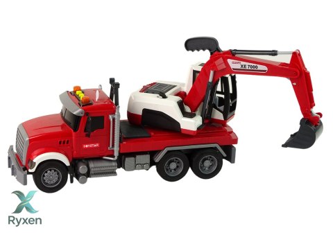 Ciężarówka Z Koparką Ciągnik Koparka Dźwięk Światła LEAN TOYS