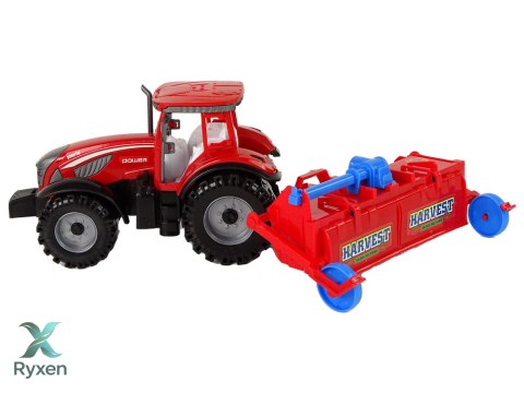 Czerwony Ciągnik z Pługiem Napęd Frykcyjny LEAN TOYS