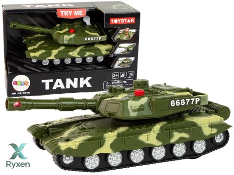 Czołg Militarny Napęd Frykcyjny Dźwięk Światła LEAN TOYS