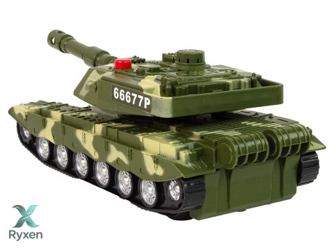 Czołg Militarny Napęd Frykcyjny Dźwięk Światła LEAN TOYS