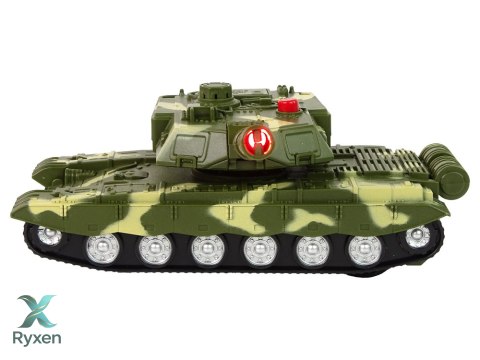 Czołg Militarny Napęd Frykcyjny Dźwięk Światła LEAN TOYS