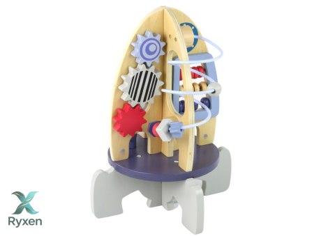 Drewniana Rakieta Edukacyjna Koraliki Koła Zębate LEAN TOYS