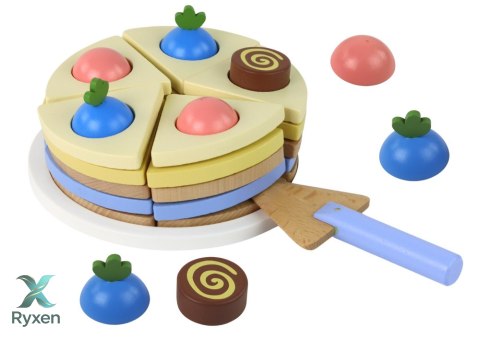 Drewniane Ciasto Tort Kawałki 8 ele. LEAN TOYS