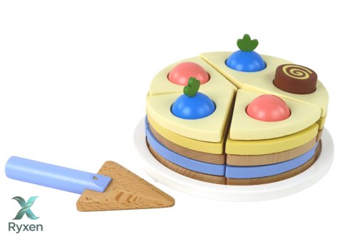 Drewniane Ciasto Tort Kawałki 8 ele. LEAN TOYS