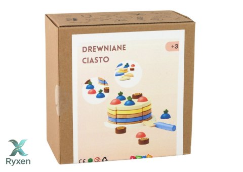 Drewniane Ciasto Tort Kawałki 8 ele. LEAN TOYS